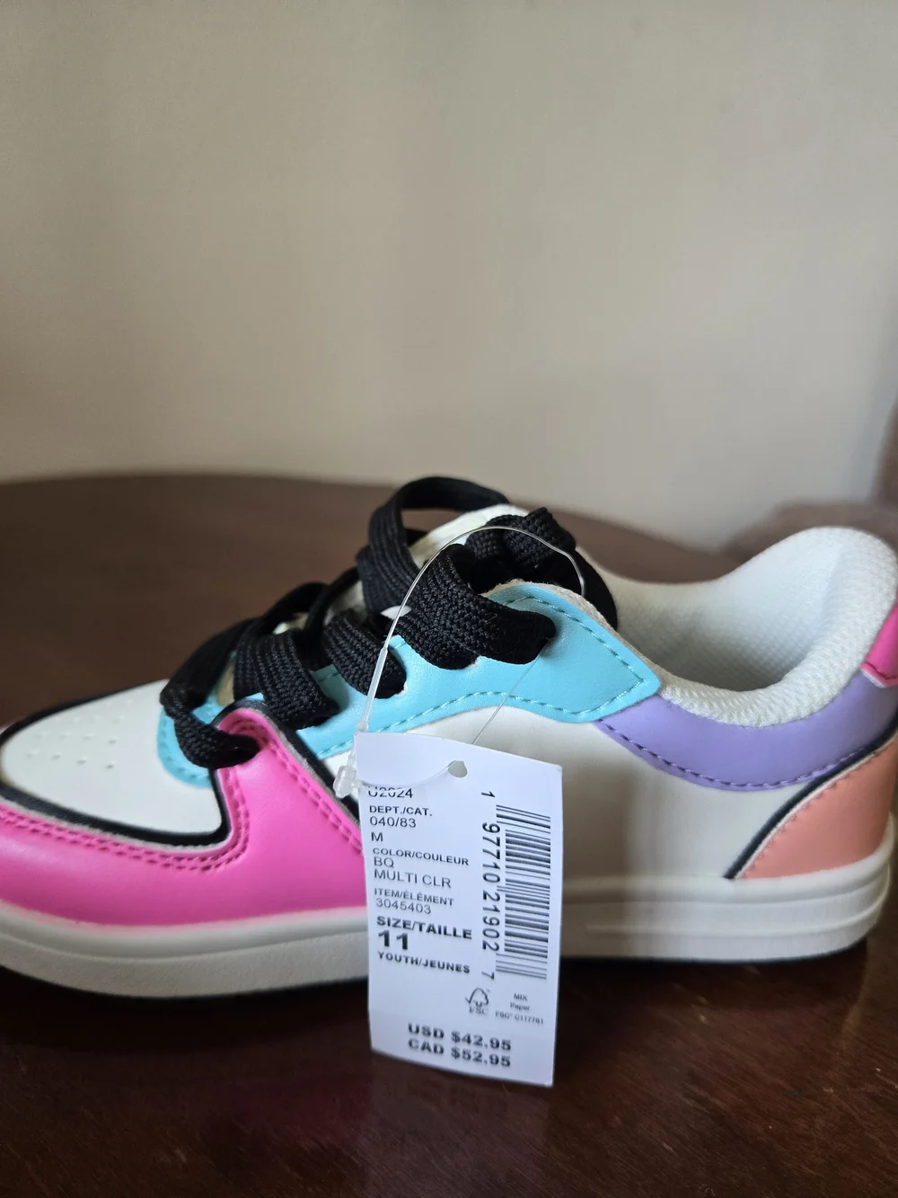 Kids Purple White Pink & Teal Colorful Fancy Sneakers